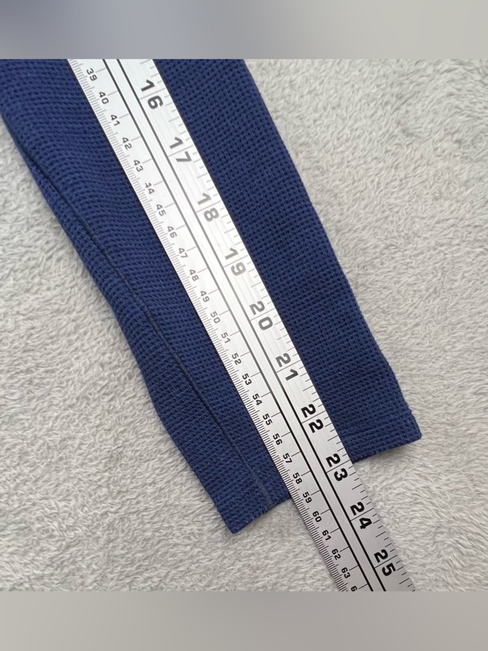Lululemon Shift Stitch Hoodie Men's Med Blue Waffle Knit Thermal Performance - Picture 8 of 8